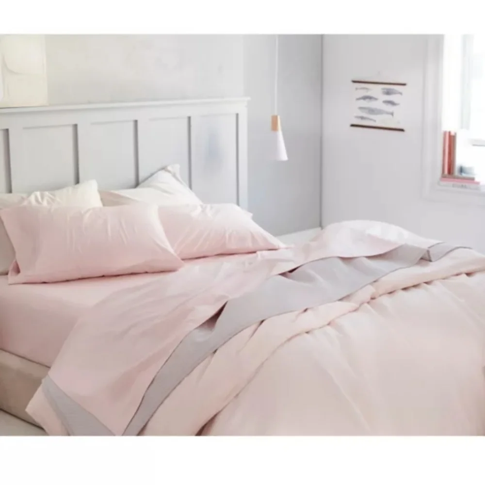 ❤️B2G1 FREE Nestwell® Washed Linen Cotton 3-Piece King Duvet Cover Set,Blush